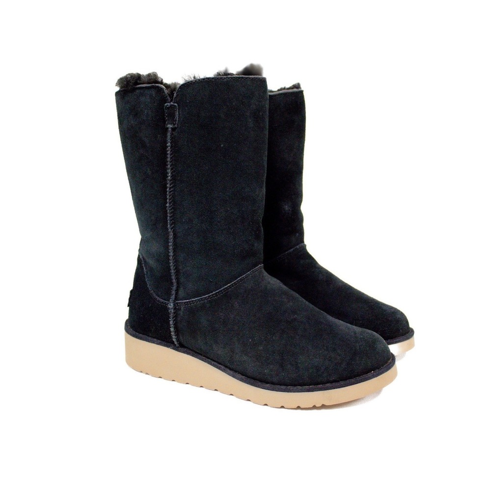Women's Size 7‎ Koolaburra by UGG Koola Boots Black Suede Mid-Calf- Cozy